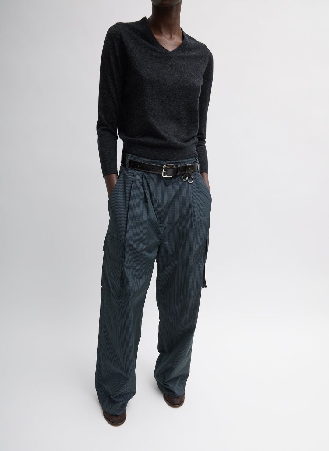 Menswear Nylon Stella Pleated Cargo Pant