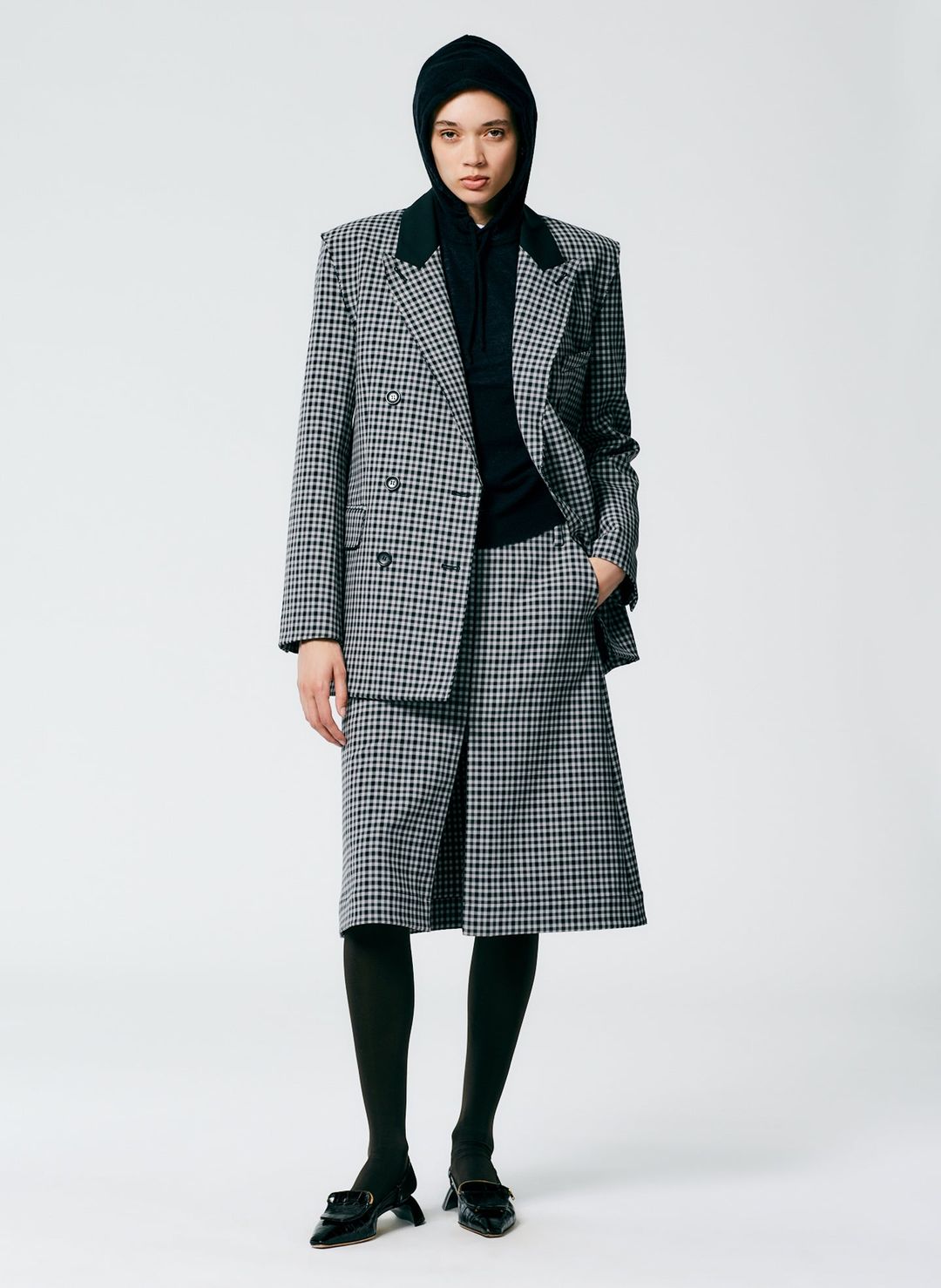 Double Faced Menswear Check Double Breasted Blazer #7
