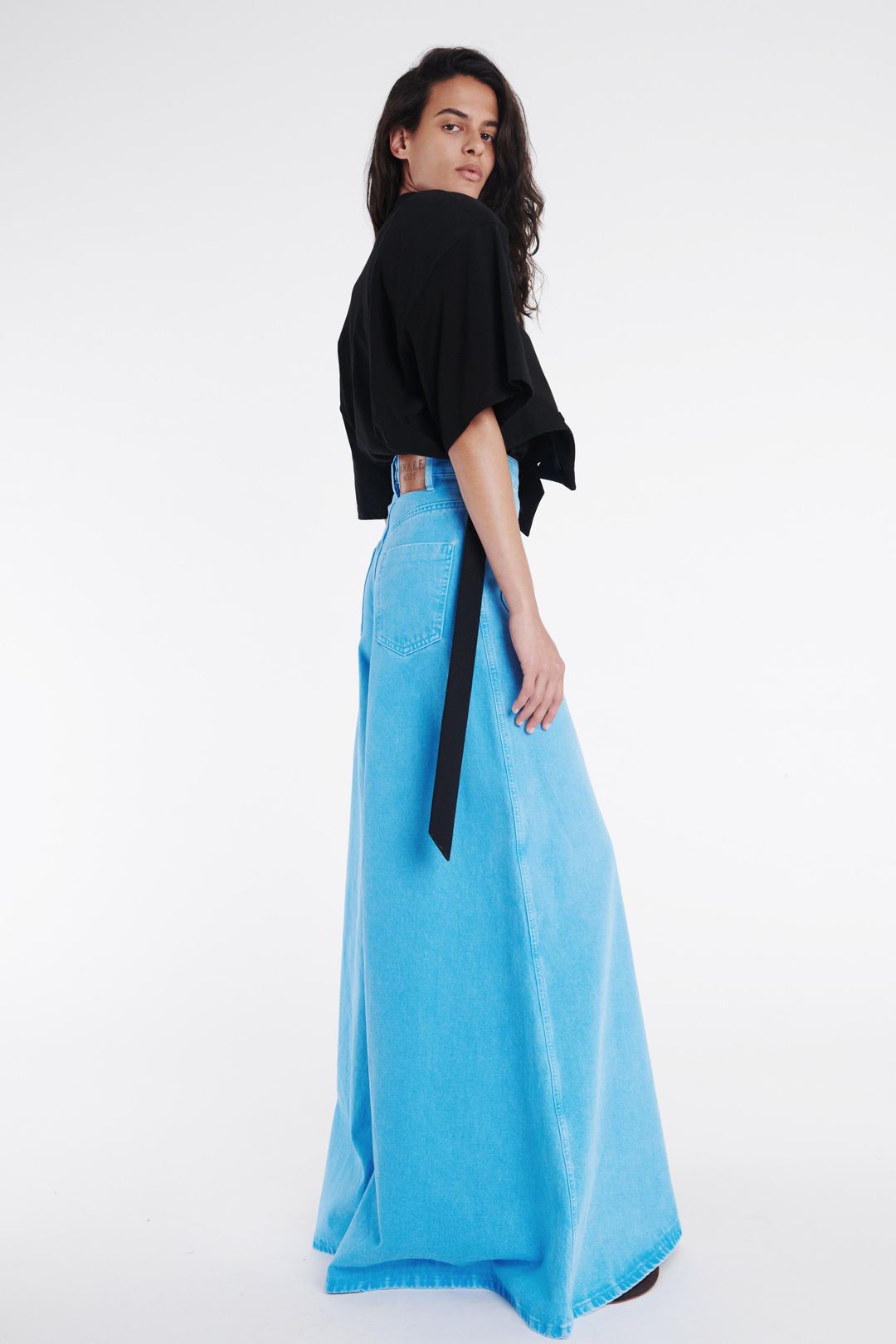 Super Wide Leg Mirror Jeans Bright Blue #3