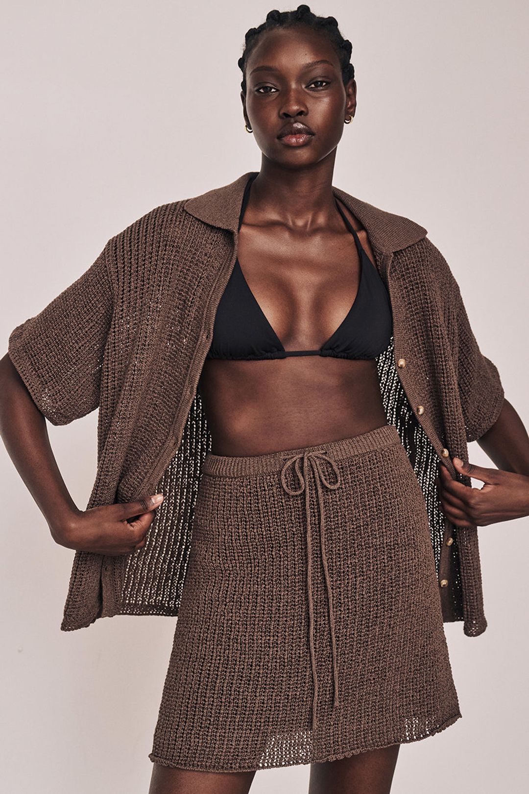MARGOT CHOC KNIT CROCHET MINI SKIRT #6