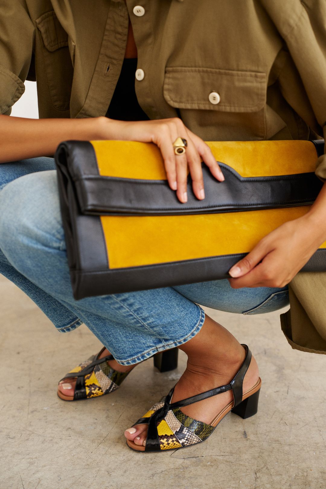 The Archive Heel in Citrus Snake