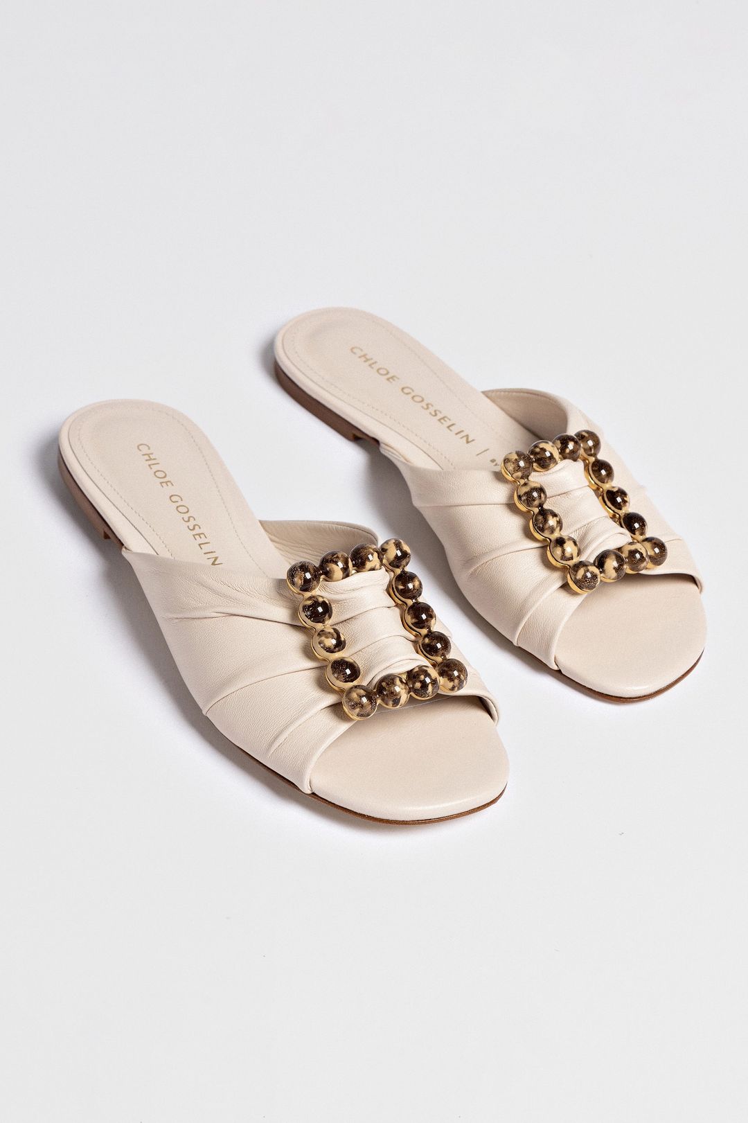 Chloe Gosselin by Larroudé Nova Flat In Puff Cream Leather #6