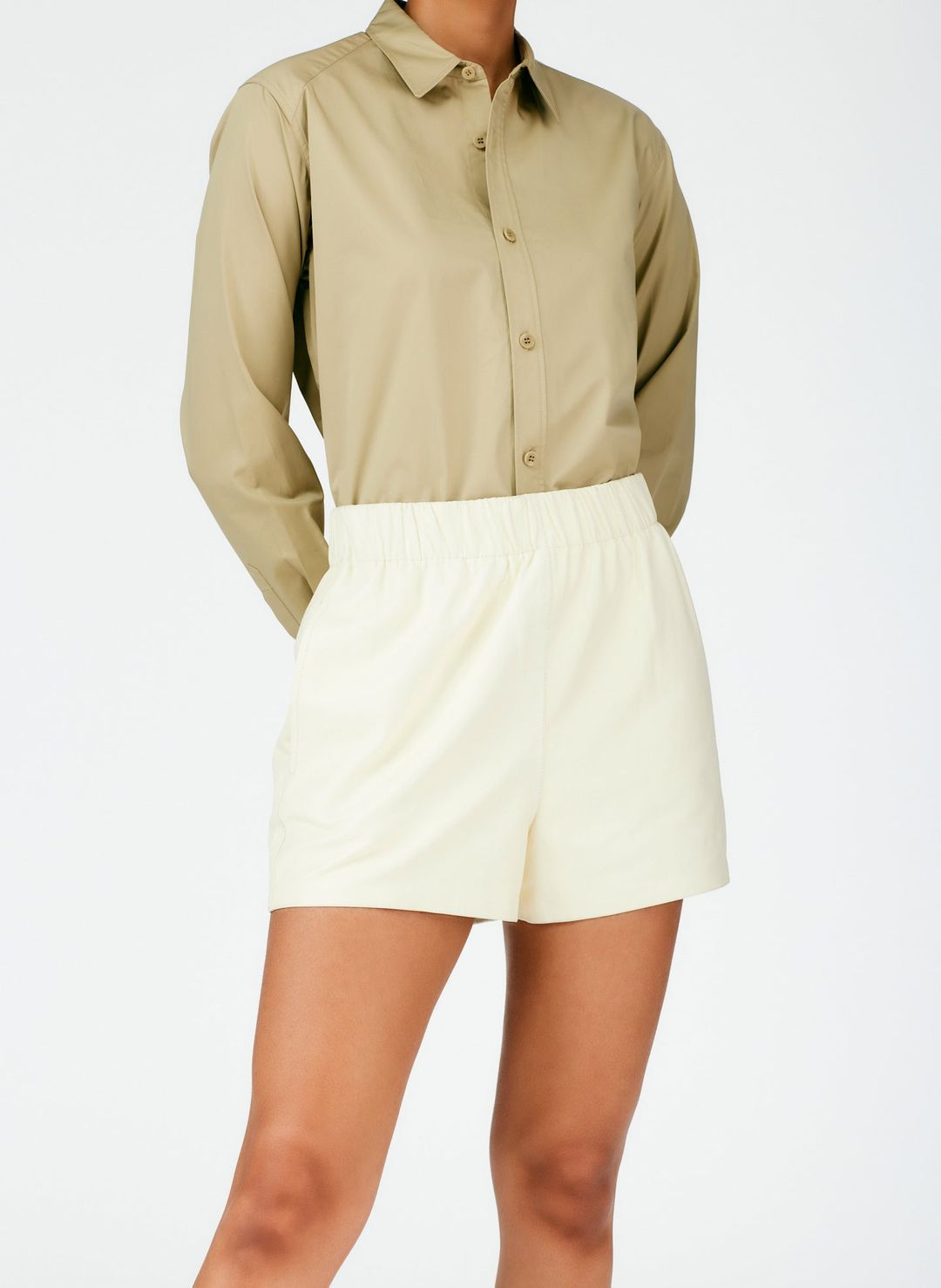 Leather Pull On Shorts #11