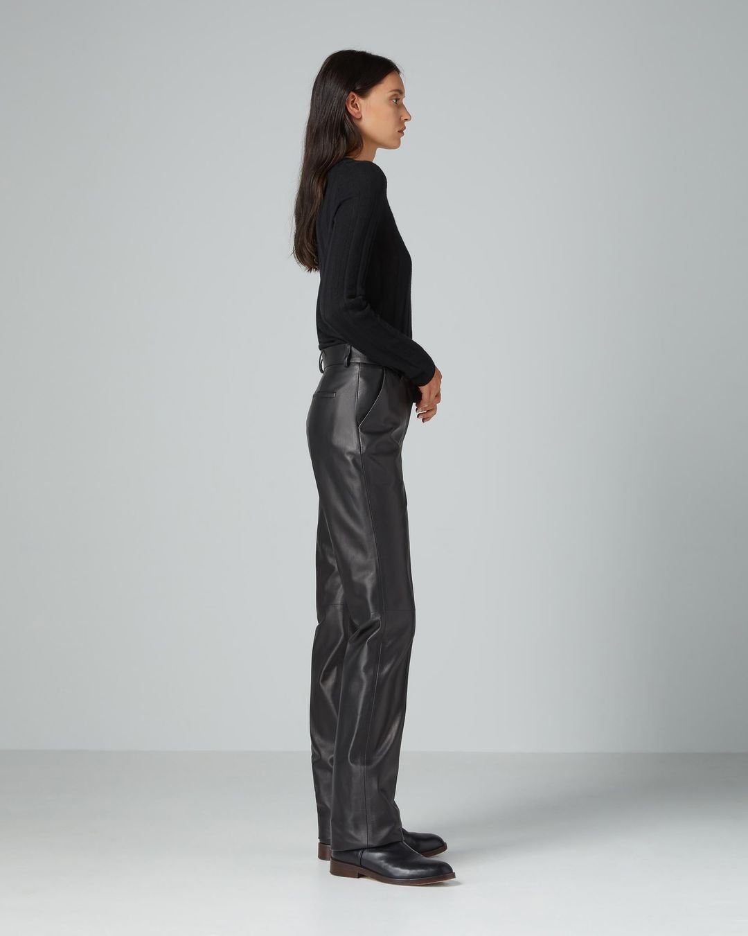 Mick Trousers in Nappa Leather, Black