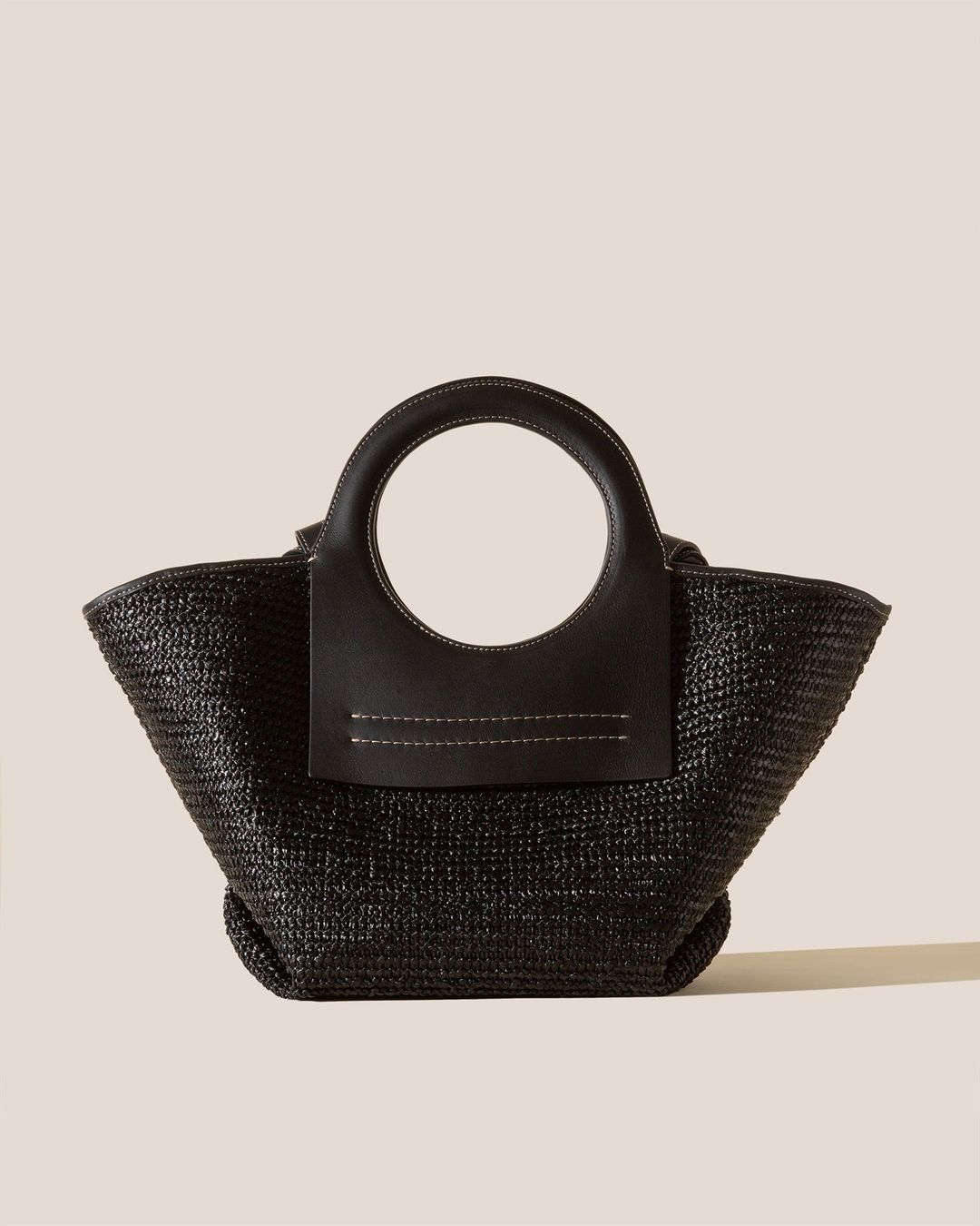 CALA S RAFFIA - Leather-trimmed Tote Bag