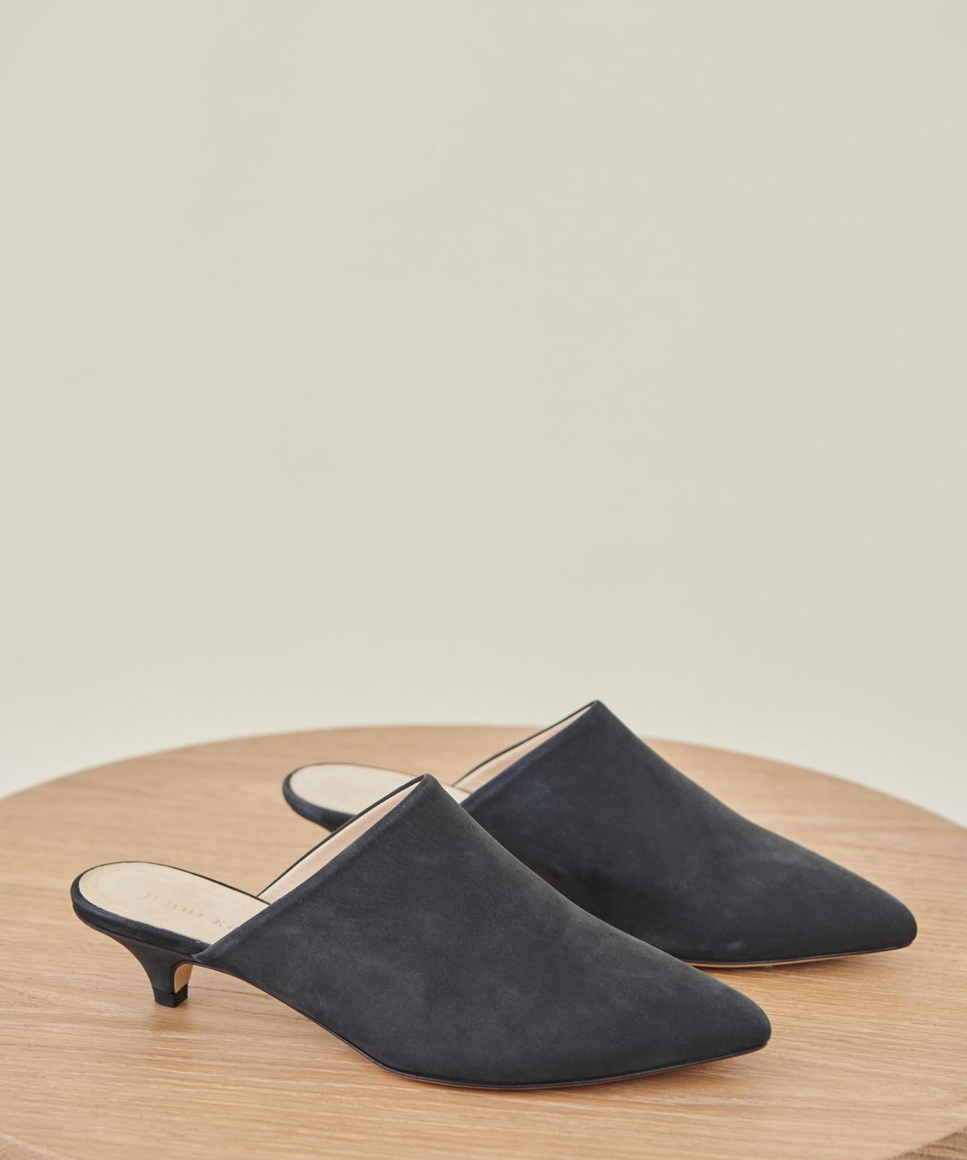 Oiled Leather Kitten Heel Mule #2