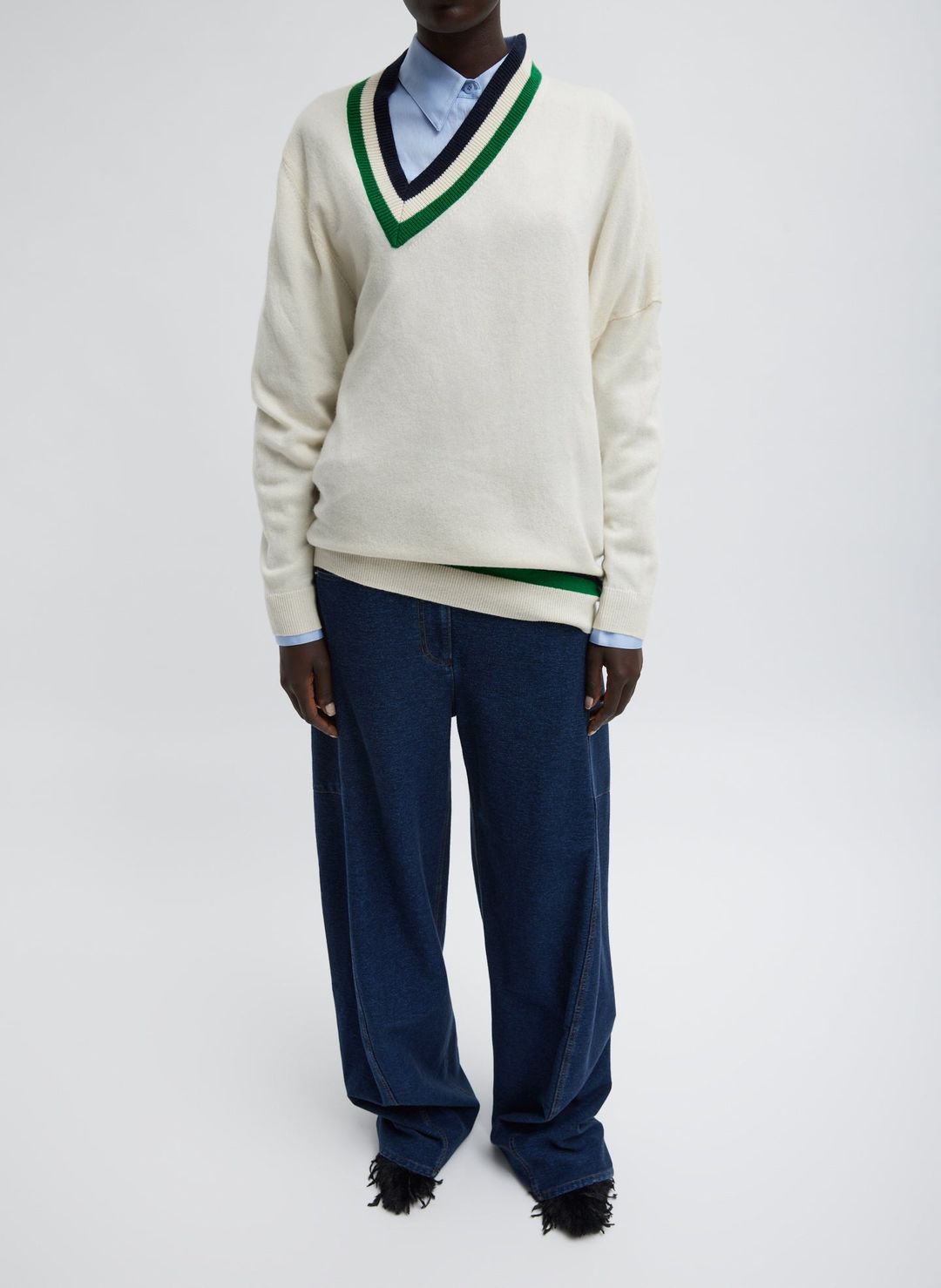 Indigo Barre Denim Knit Sid Jean #4