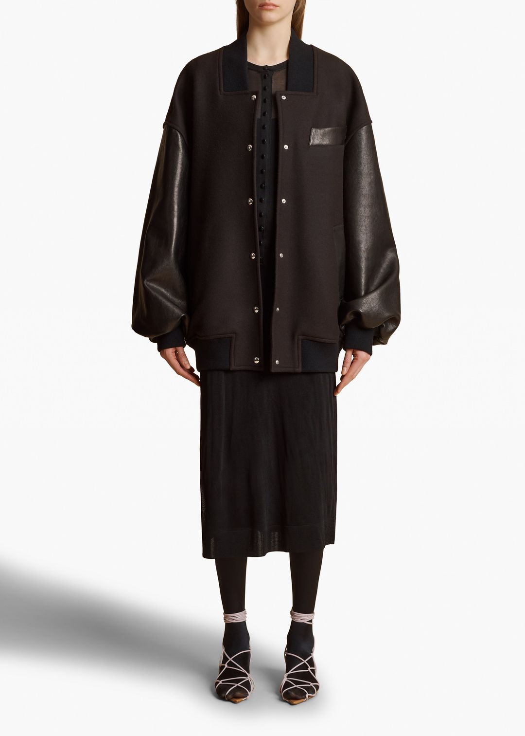 Spencer Jacket in Dark Brown with Black Leather