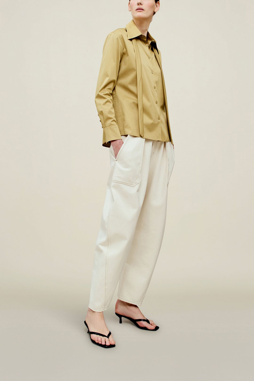 Billie Tie Blouse in Cotton Sateen #5