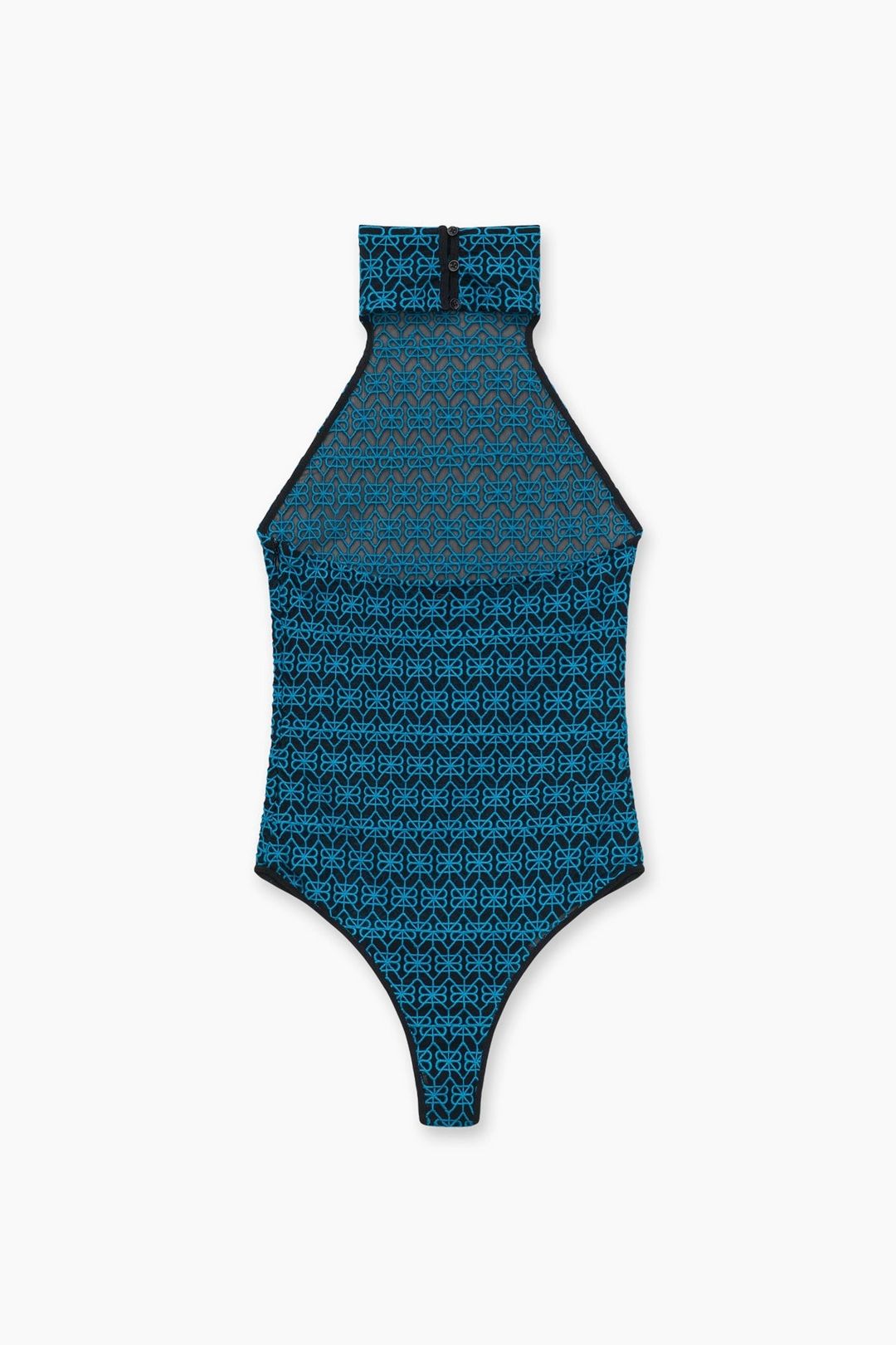 EMBROIDERED MOCK NECK BODYSUIT | TEAL #5