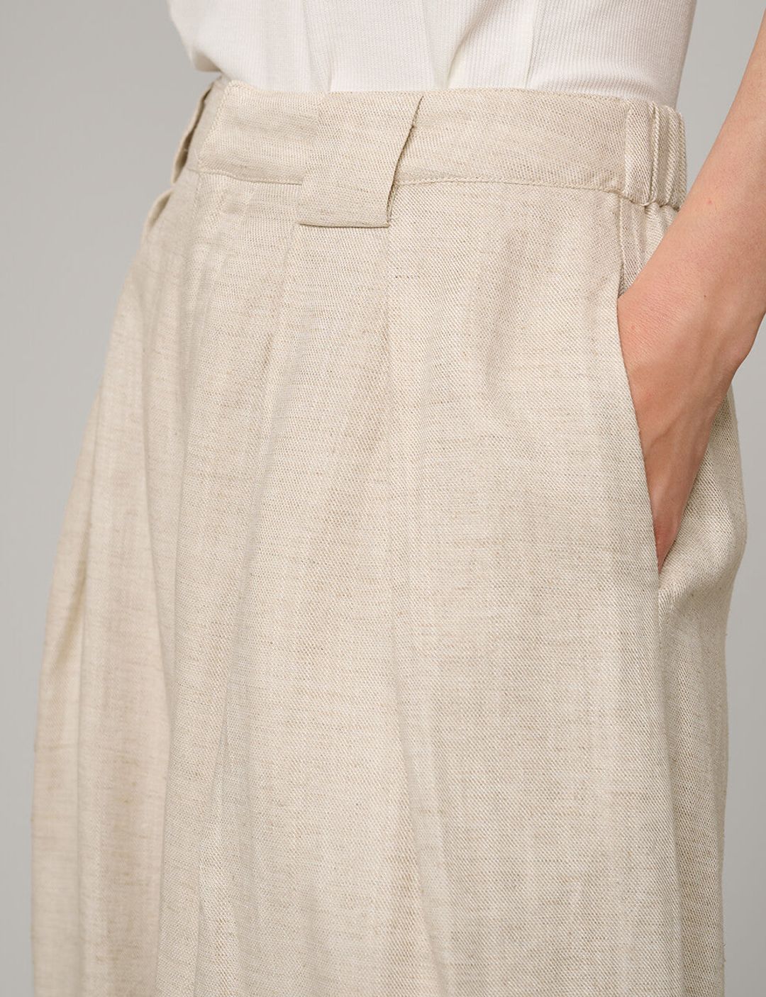 Oat Linen Wide Leg Pants #3