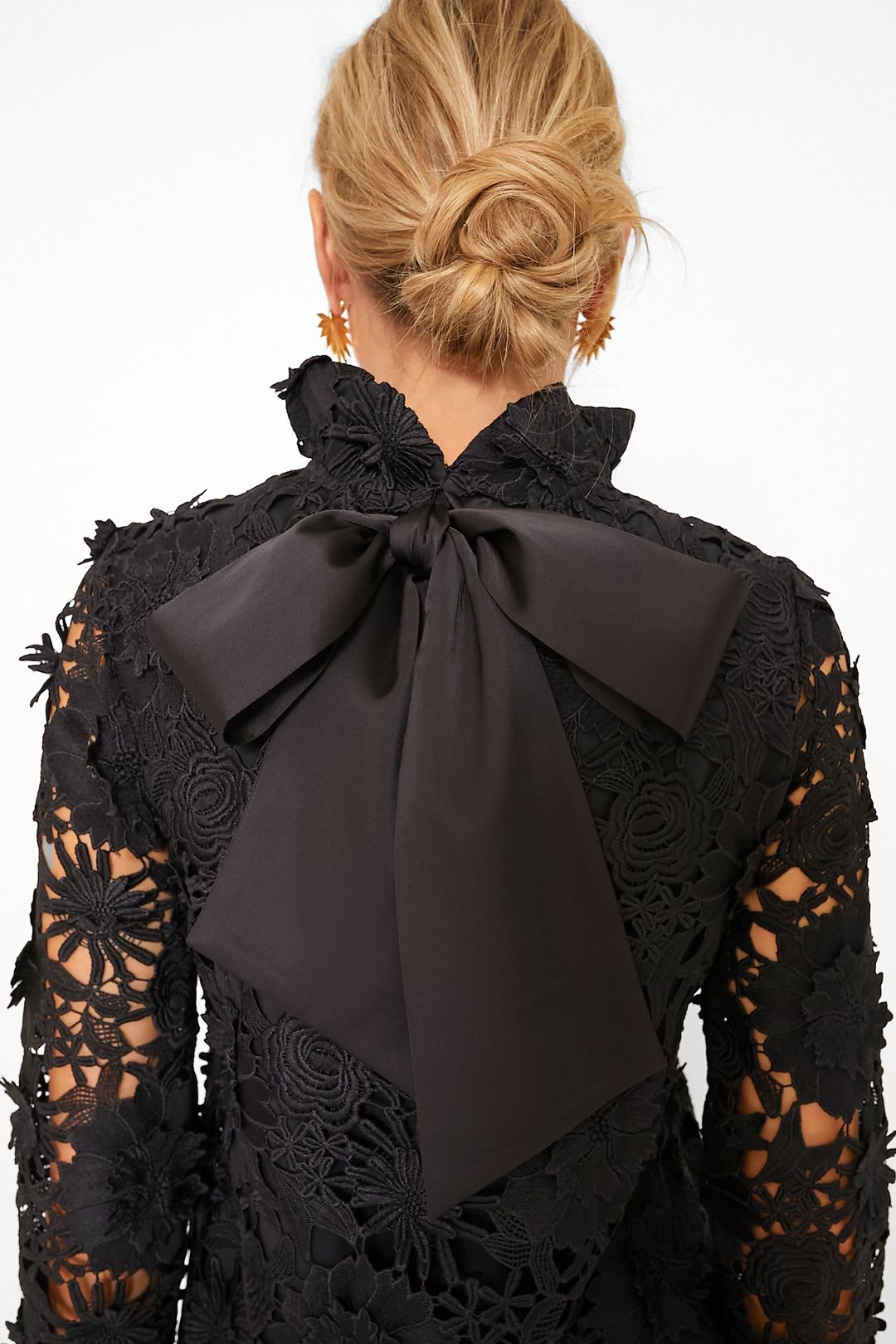 Black Guipure Lace Faye Blouse #5