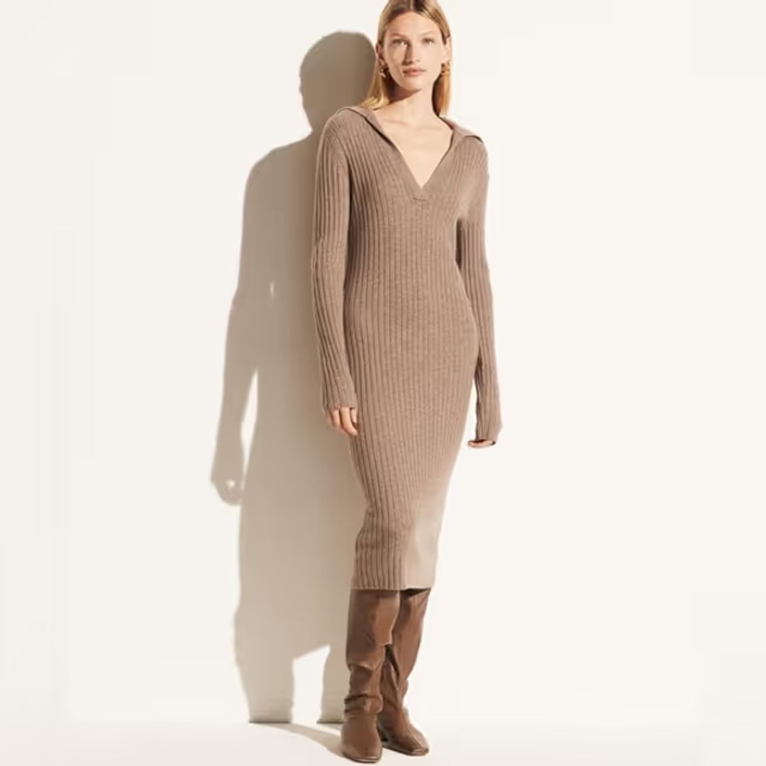 Vince wool + cashmere polo dress