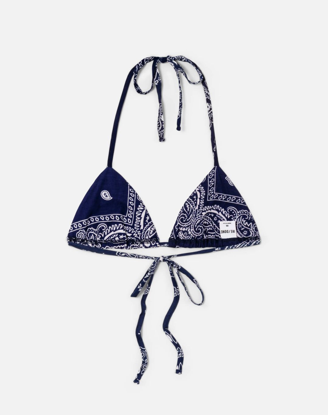 Upcycled Lola Tie Top - Navy Bandana #3