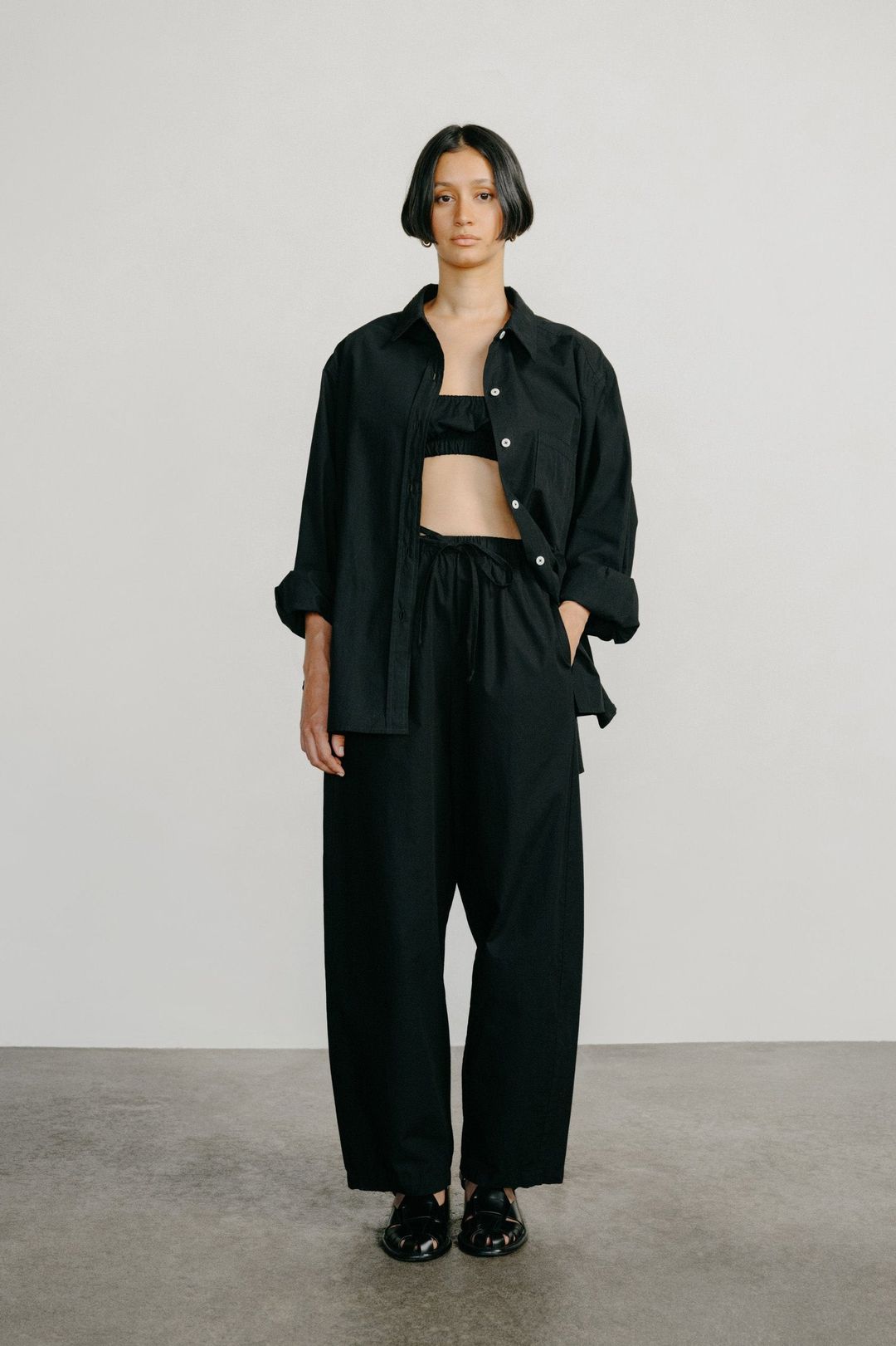 All Day Pant, Organic Cotton Poplin, Black