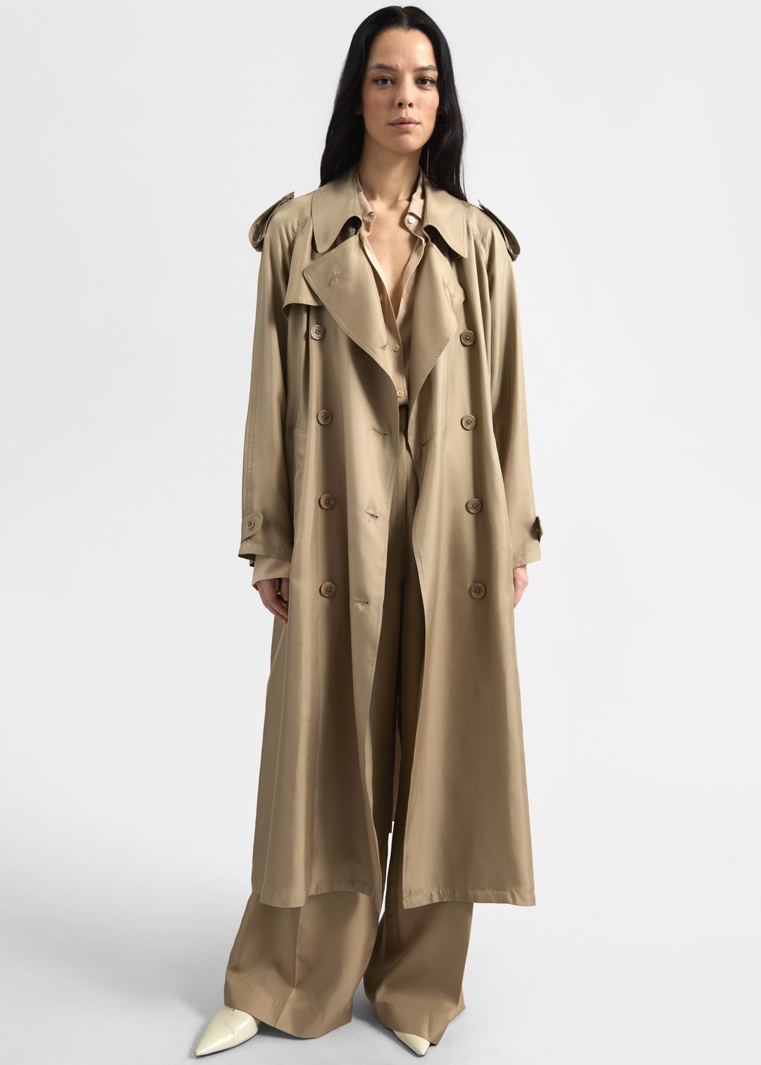 Veyron Silk Trench - Beige #4
