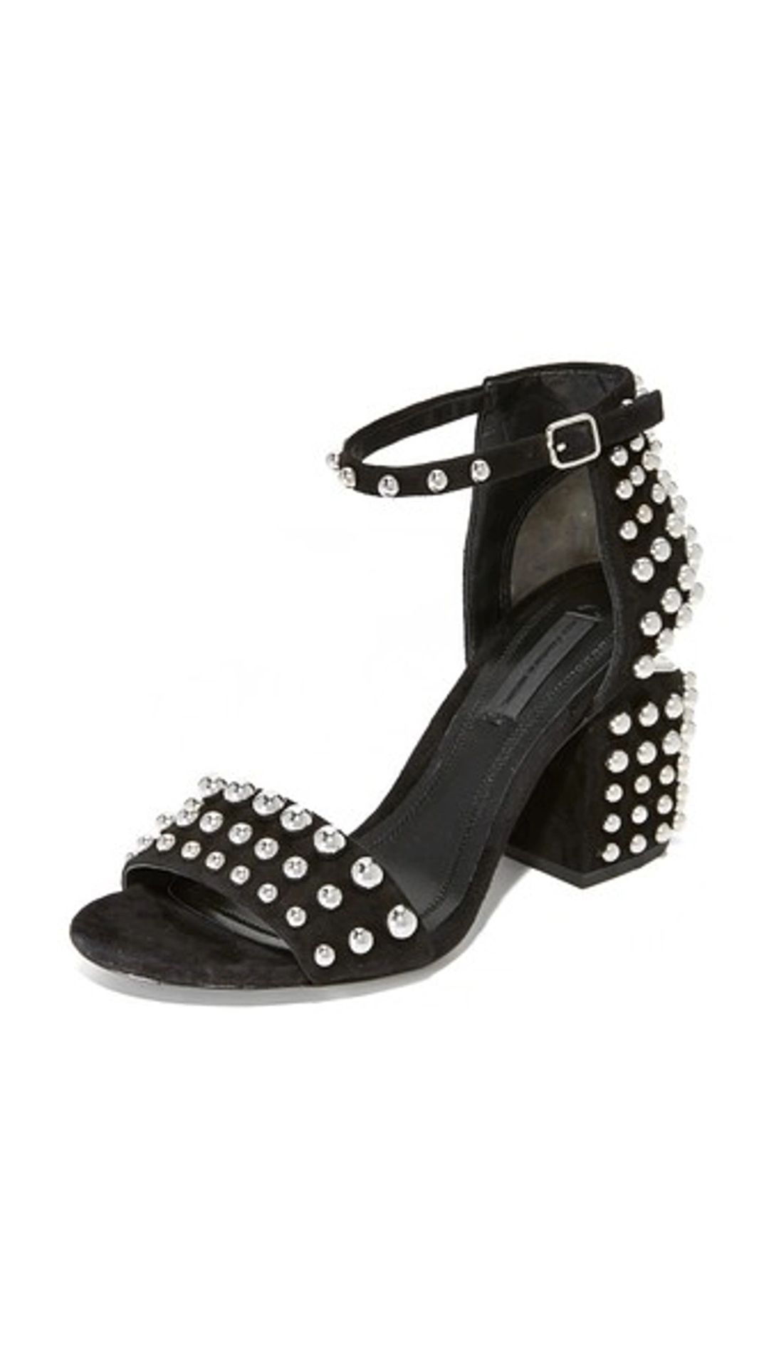 Abby Studded Tilt-heel City Sandal, Clay In Black #2