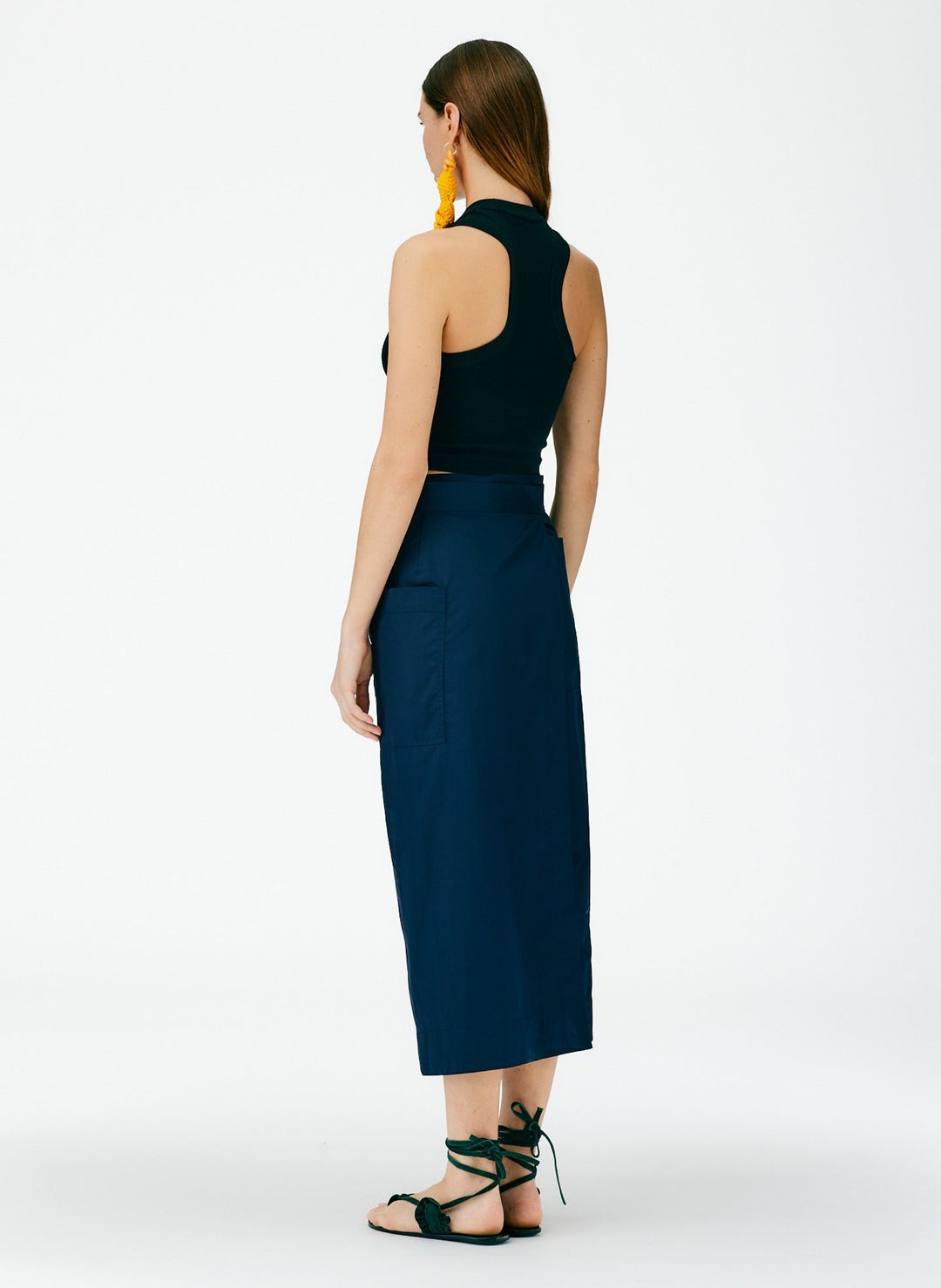 Eco Poplin Lean Back Wrap Skirt #3