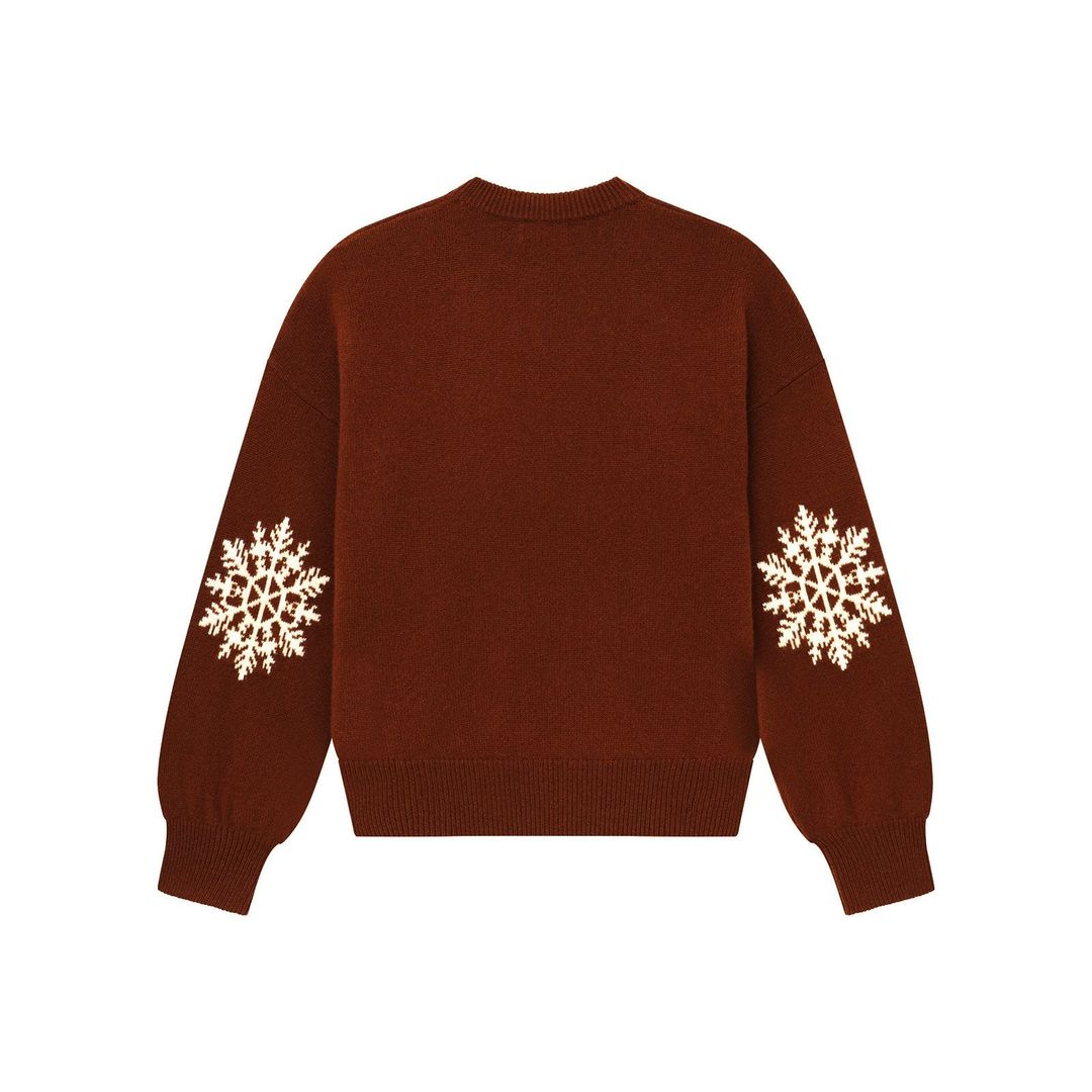 Cashmere Snowflake Crewneck Sweater #6