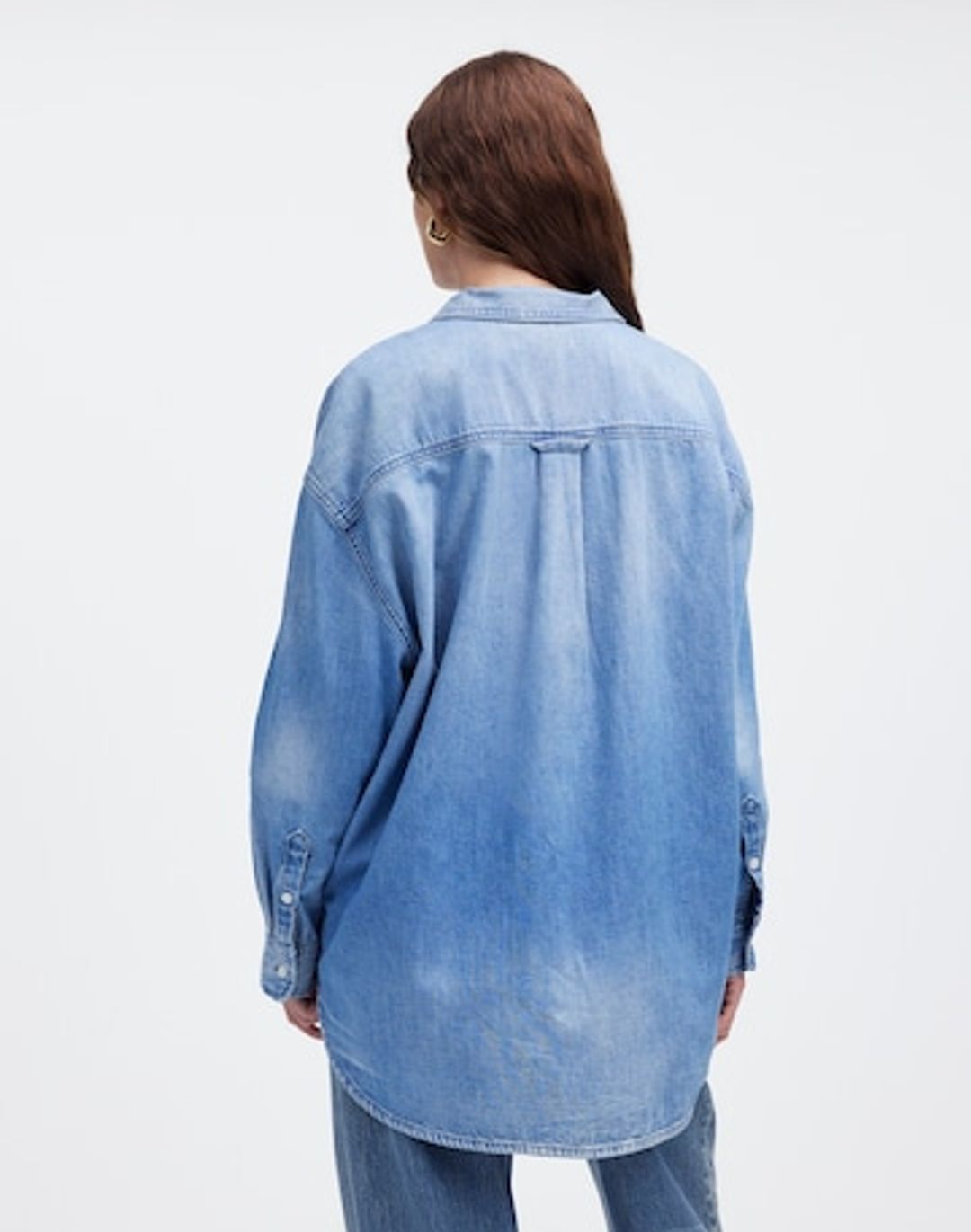 denim oversized button-up shirt #4
