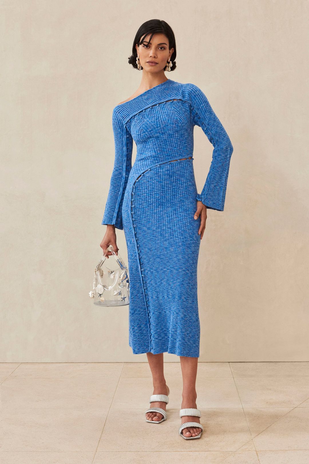 ROSALIA KNIT DRESS - RIVER BLUE