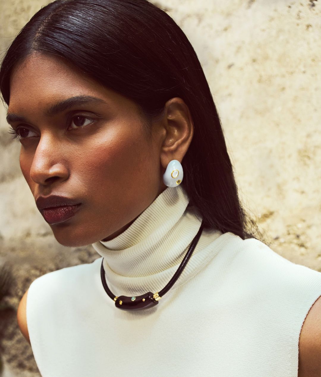Mini Arp Earrings in Studded Mist #2
