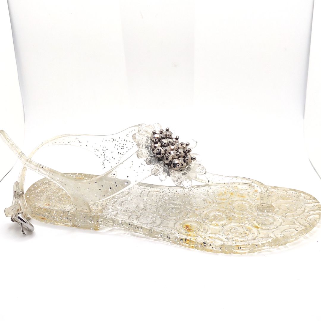 Hilda Gold Glitter Jelly Sandals With COA Size 6 #3