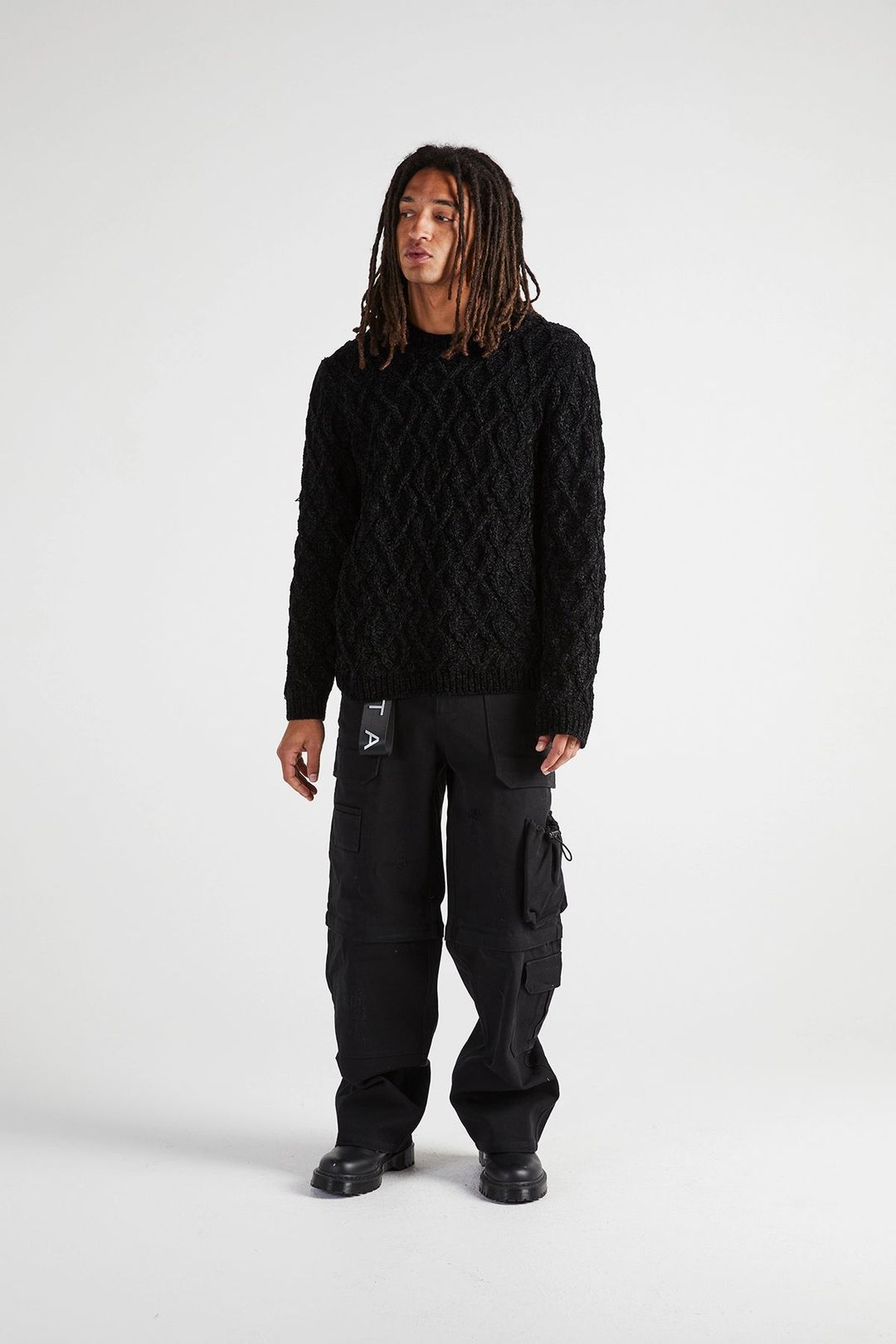 CREWNECK SWEATER | BLACK CABLE #5