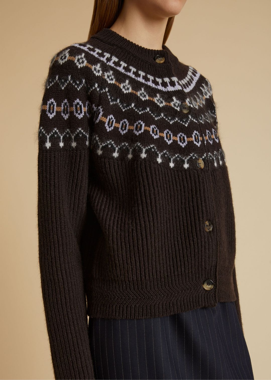 The Michaela Cardigan in Truffle Multi #4