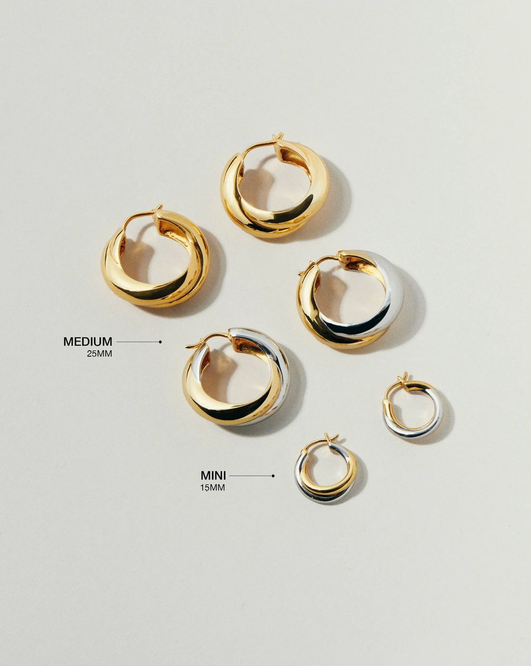 Lucy Williams Chunky Medium Entwine Hoop Earrings | 18ct Gold Plated #5