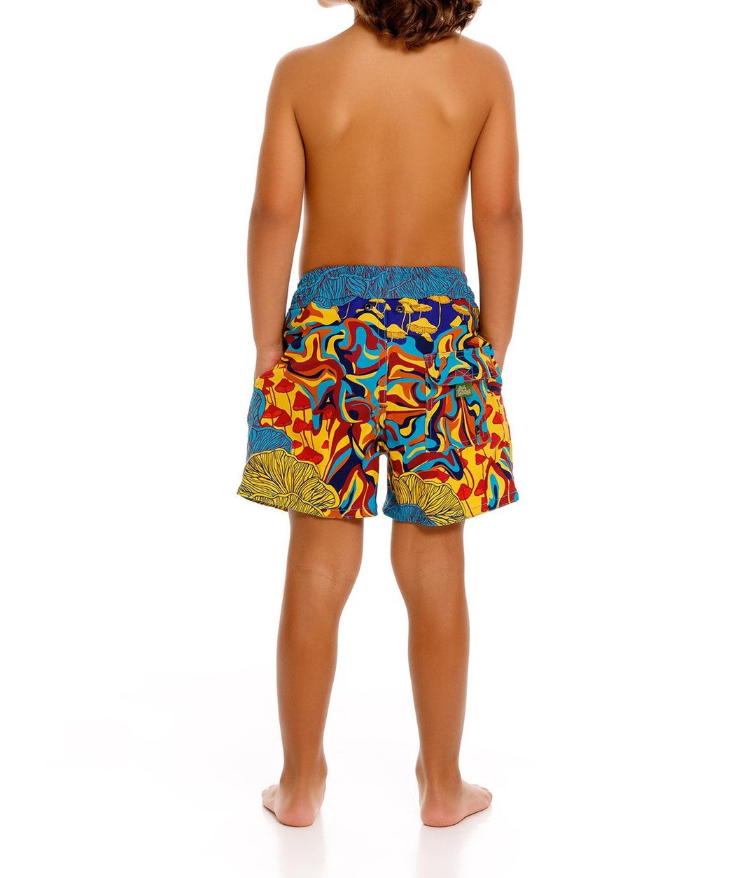 toc x agua bendita nick boys trunks in mushroom patchwork #5
