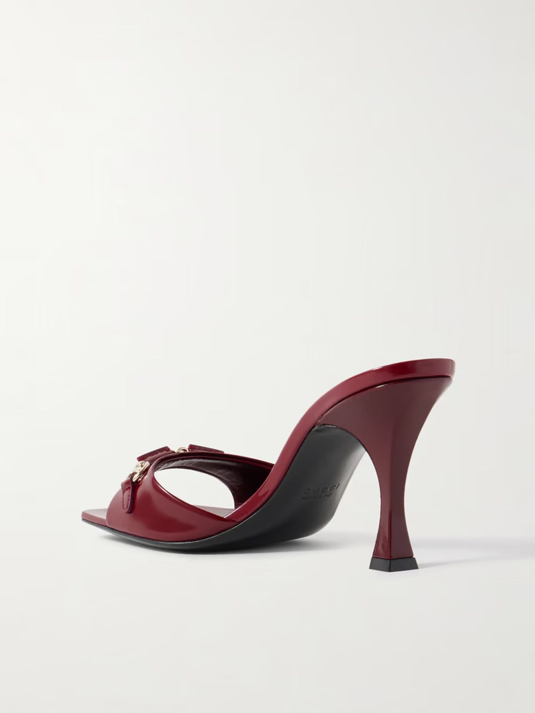 Selene horsebit-embellished patent-leather mules #3