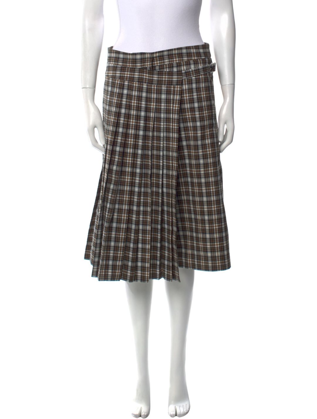 Tibi Plaid Print Knee-Length Shorts - 11.25" Rise, Blue Shorts, Clothing - WTI186851
