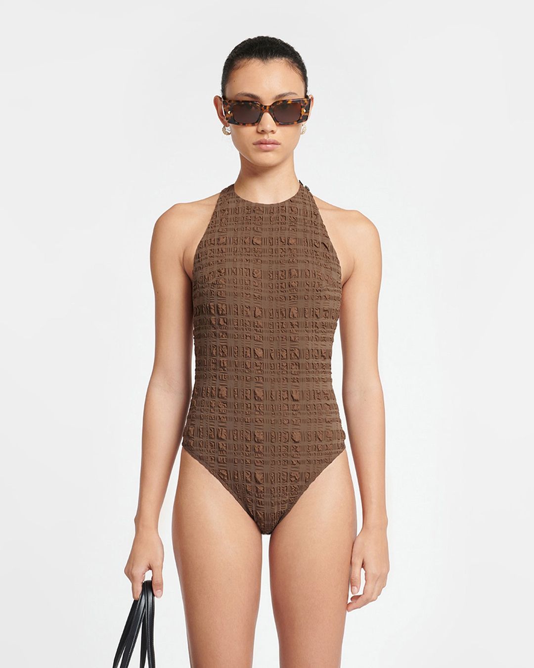 Irina - Seersucker Bodysuit - Dark Brown #5