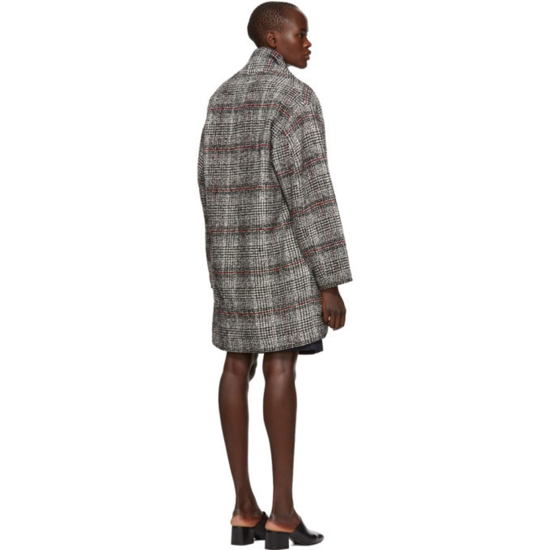 Eabrie Wool Coat in Black and White #4