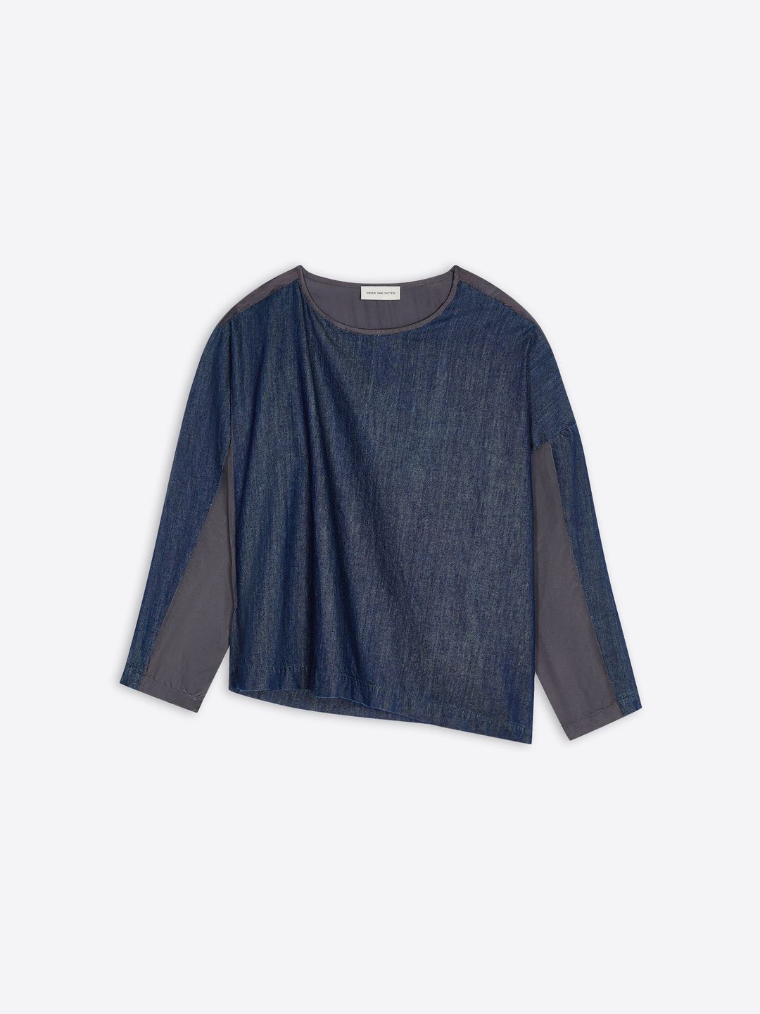 Denim contrast top
