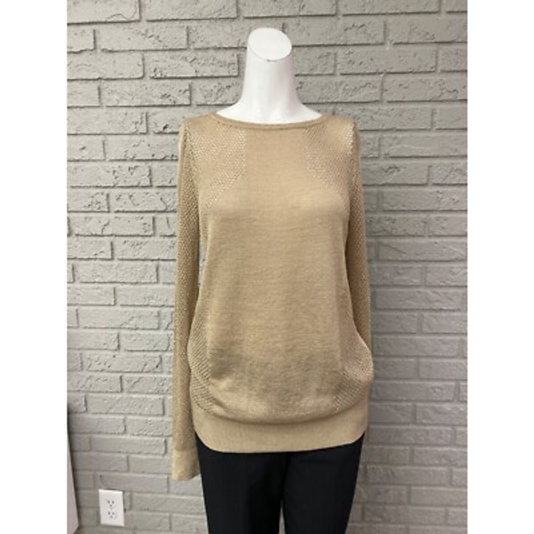 Michael Kors Gold Mesh Long Sleeve Dress or Top #10