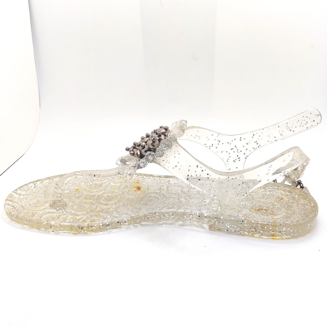 Hilda Gold Glitter Jelly Sandals With COA Size 6 #4