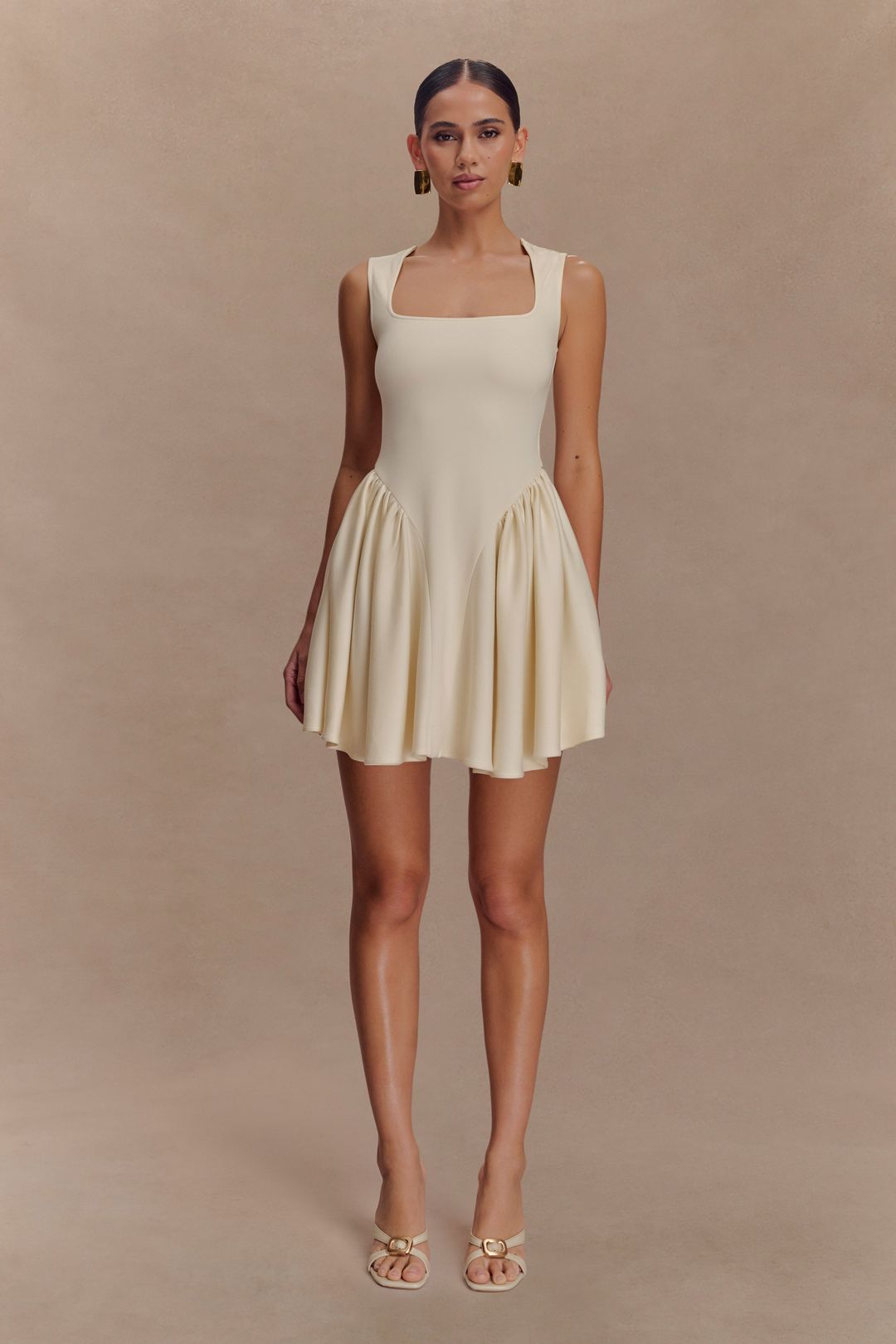 Sharon Scuba Jersey Mini Dress - Ivory #5