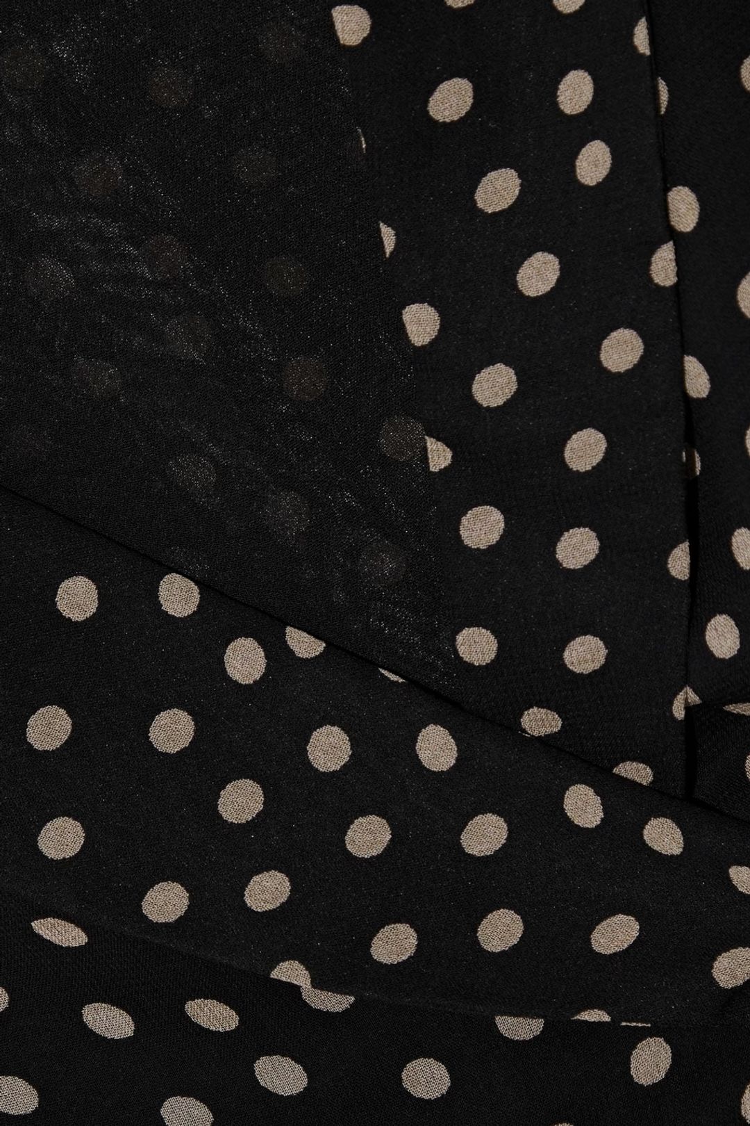 Polka-dot Georgette Maxi Wrap Dress In Black #5