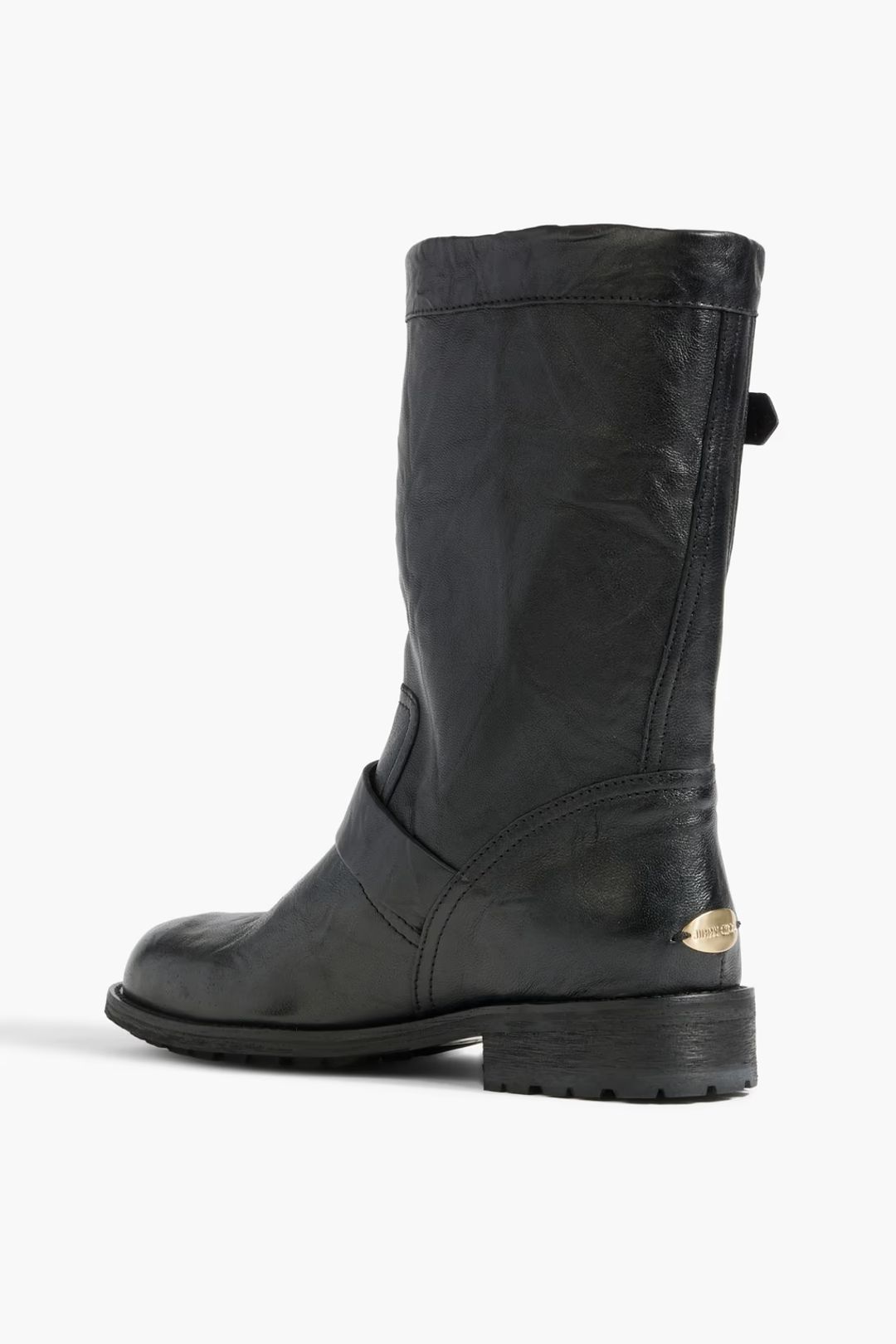 Biker buckled leather boots #4