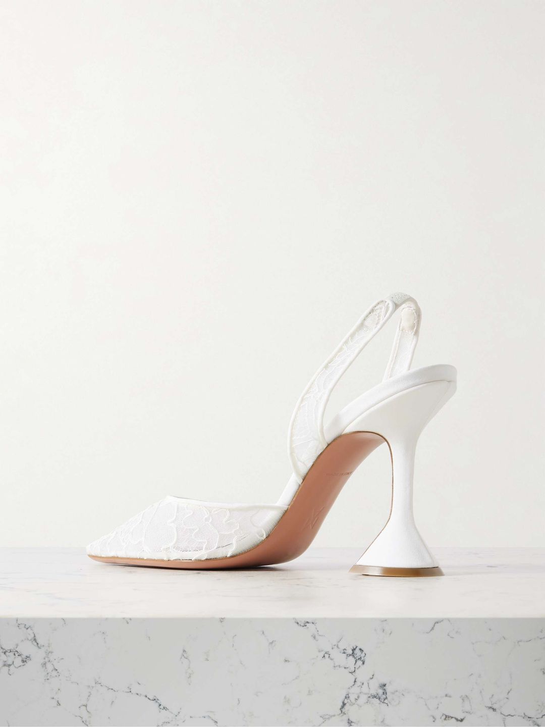 Holli lace and leather slingback pumps #4