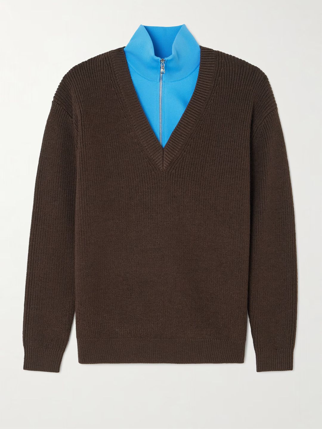 Cardigan Stitch V-Neck With Removable Dickie