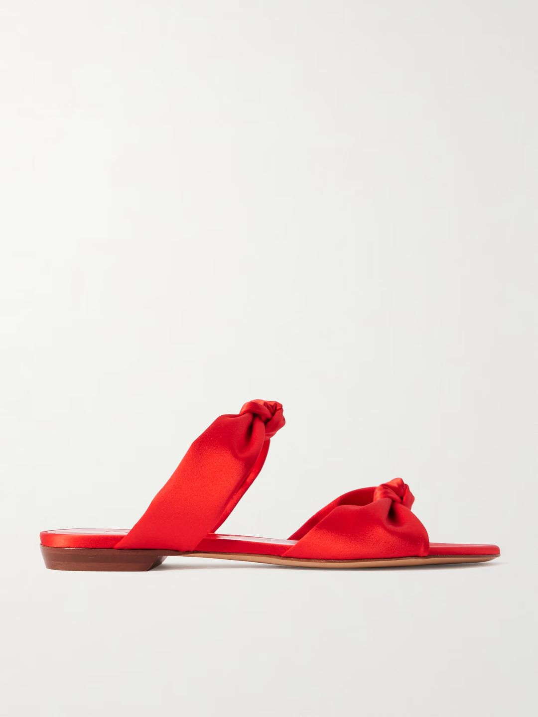 Knot Sandal Flat / Red Satin