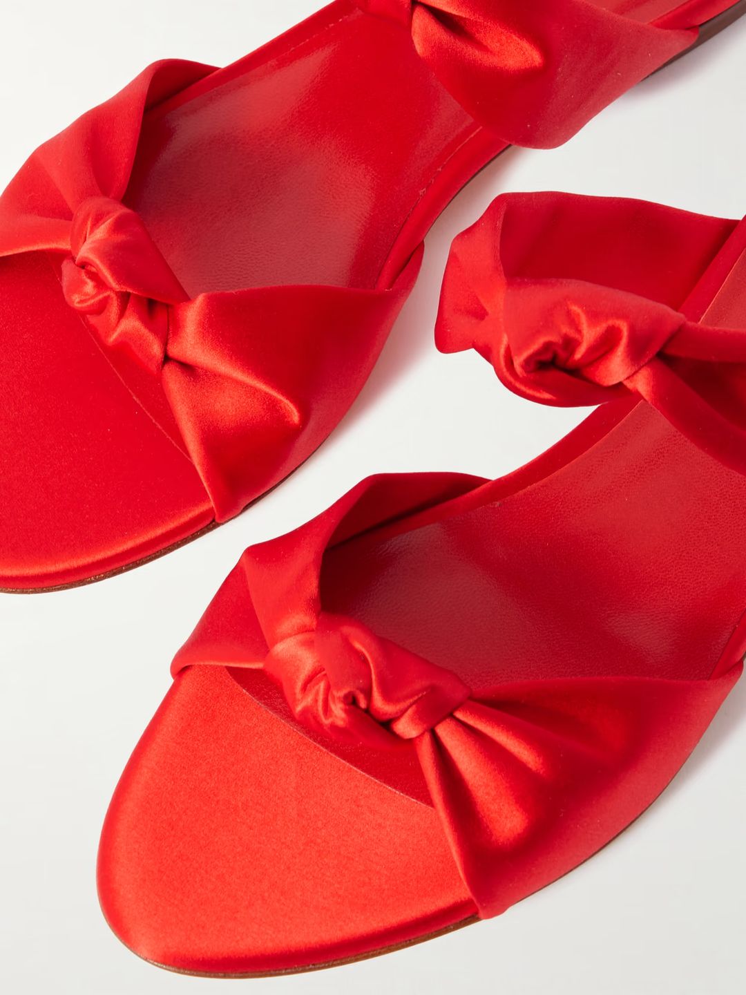 Knot Sandal Flat / Red Satin #3