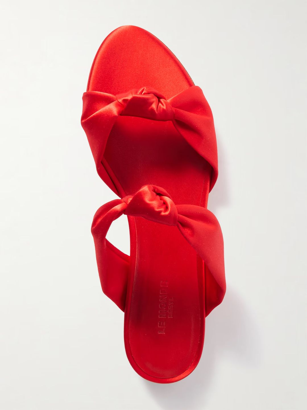 Knot Sandal Flat / Red Satin #4