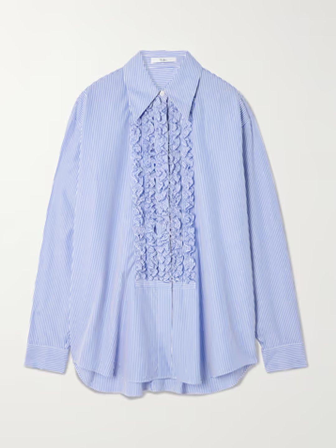 Striped Shirting Easy Tuxedo Shirt