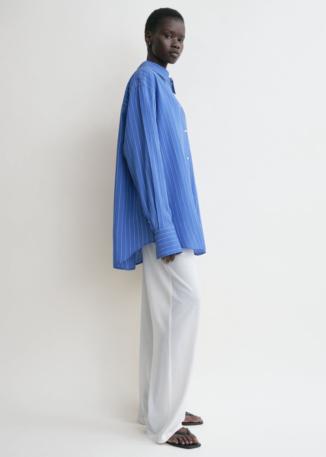 Striped summer shirt cobalt/white #3