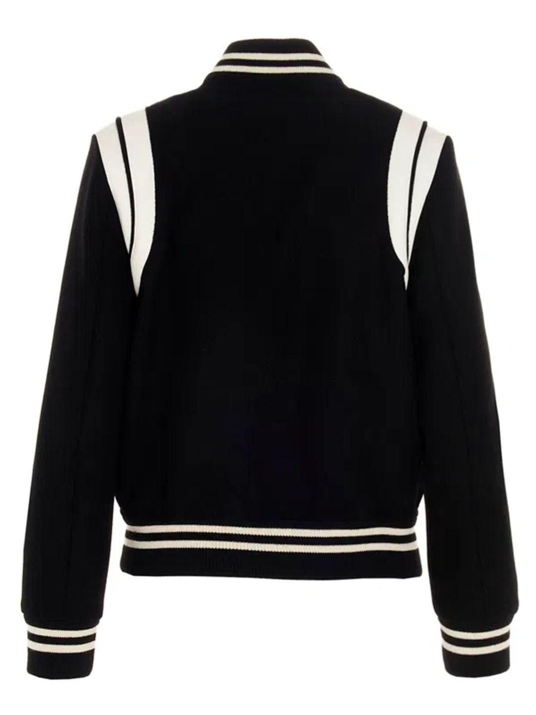 Teddy leather-trimmed recycled wool-blend bomber jacket #3