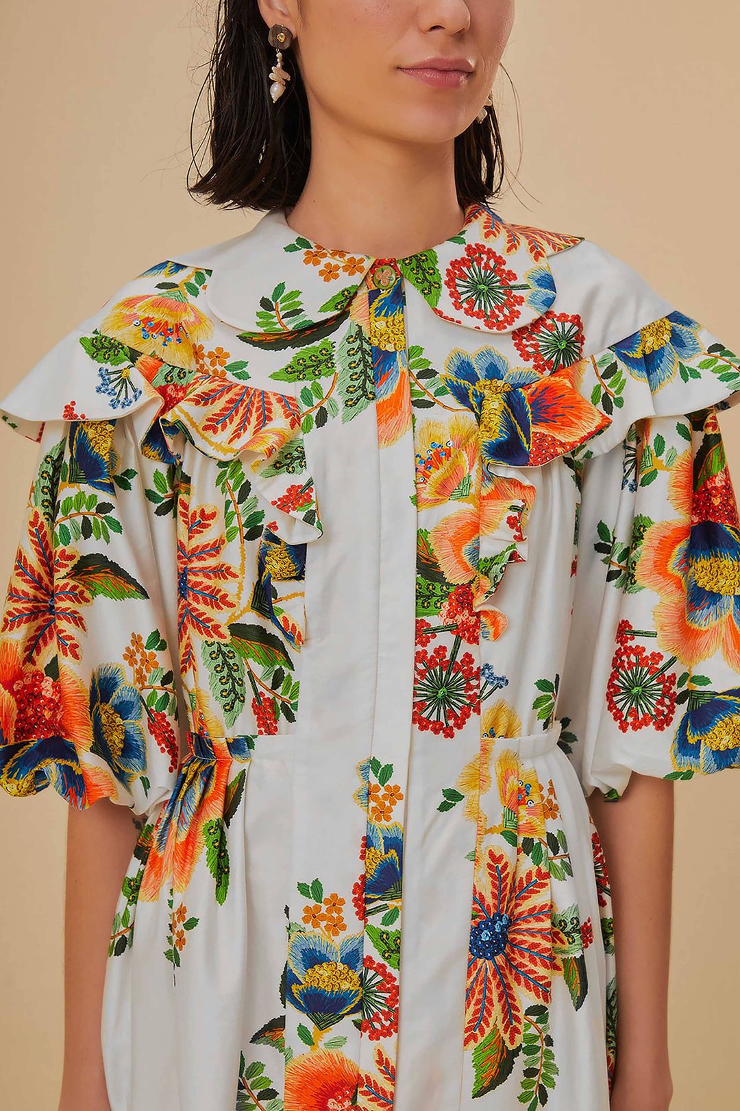 Off-White Delicate Garden Organic Cotton Mini Dress #3